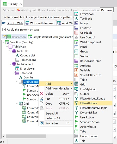 Filter Node SimpleWorklist With GlobalAction without the WWSD tab