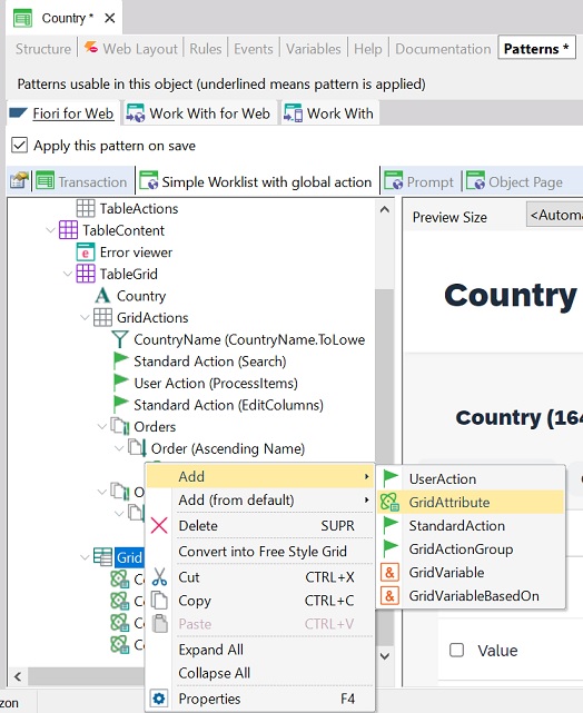 Add Attribute SimpleWorklist With Global Actions - Horizon v18u4