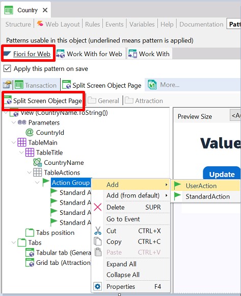 Object Page Split ScreenMasterList with amount - Work with tab