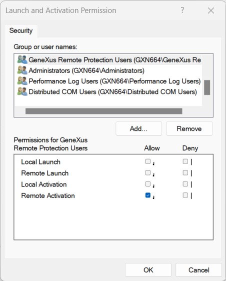 Launch and Activation Permission Protection server configuration