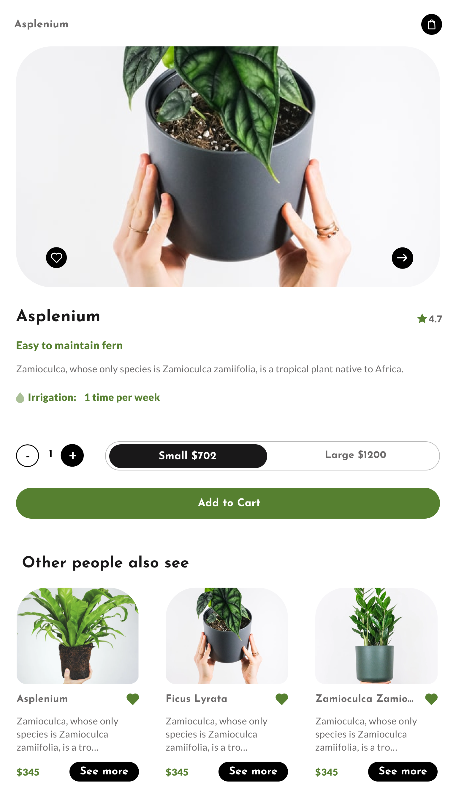 PlantCare - Figma Tablet - Product Detail