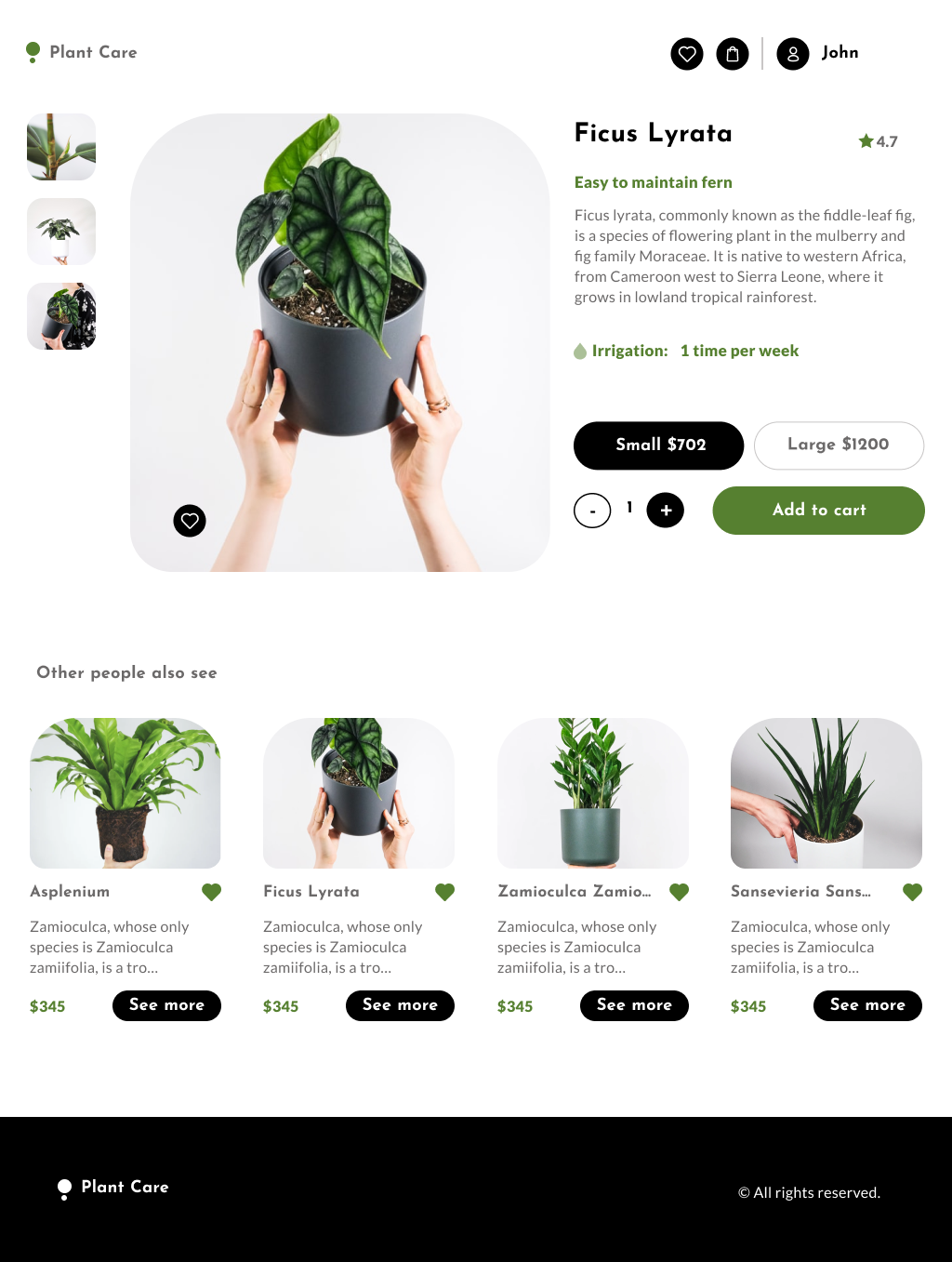 PlantCare - Figma Desktop - Product Detail