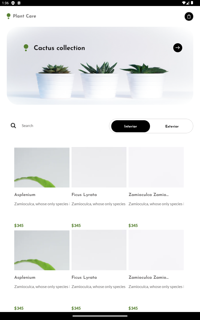 PlantCare - Android Tablet - ViewHome