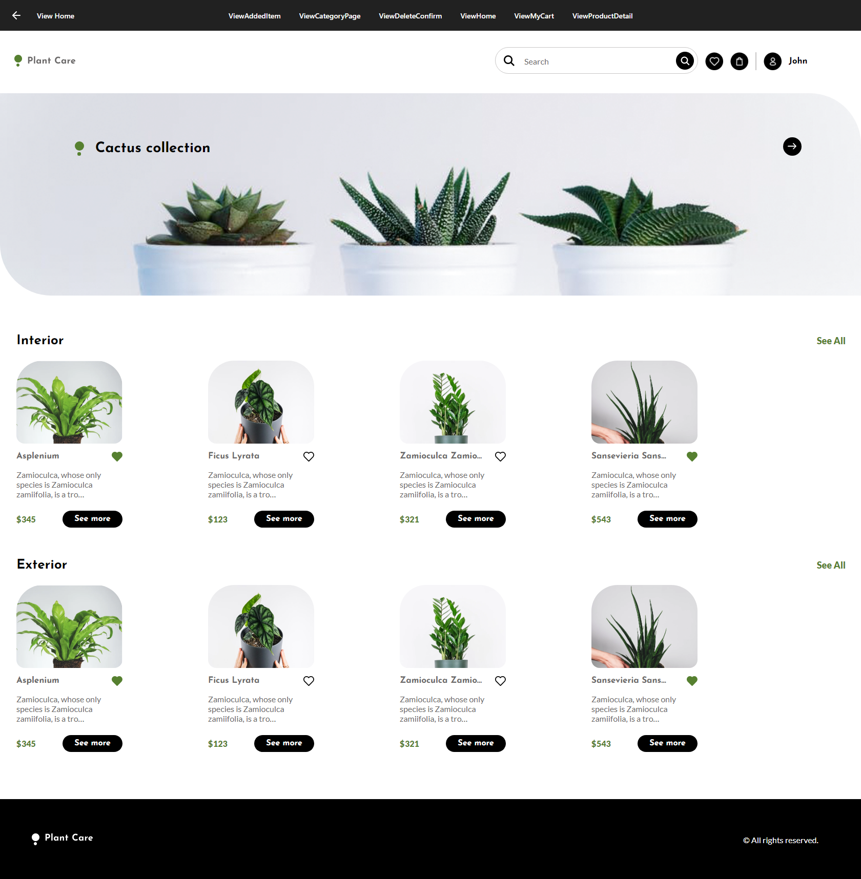 PlantCare - Angular Desktop - ViewHome