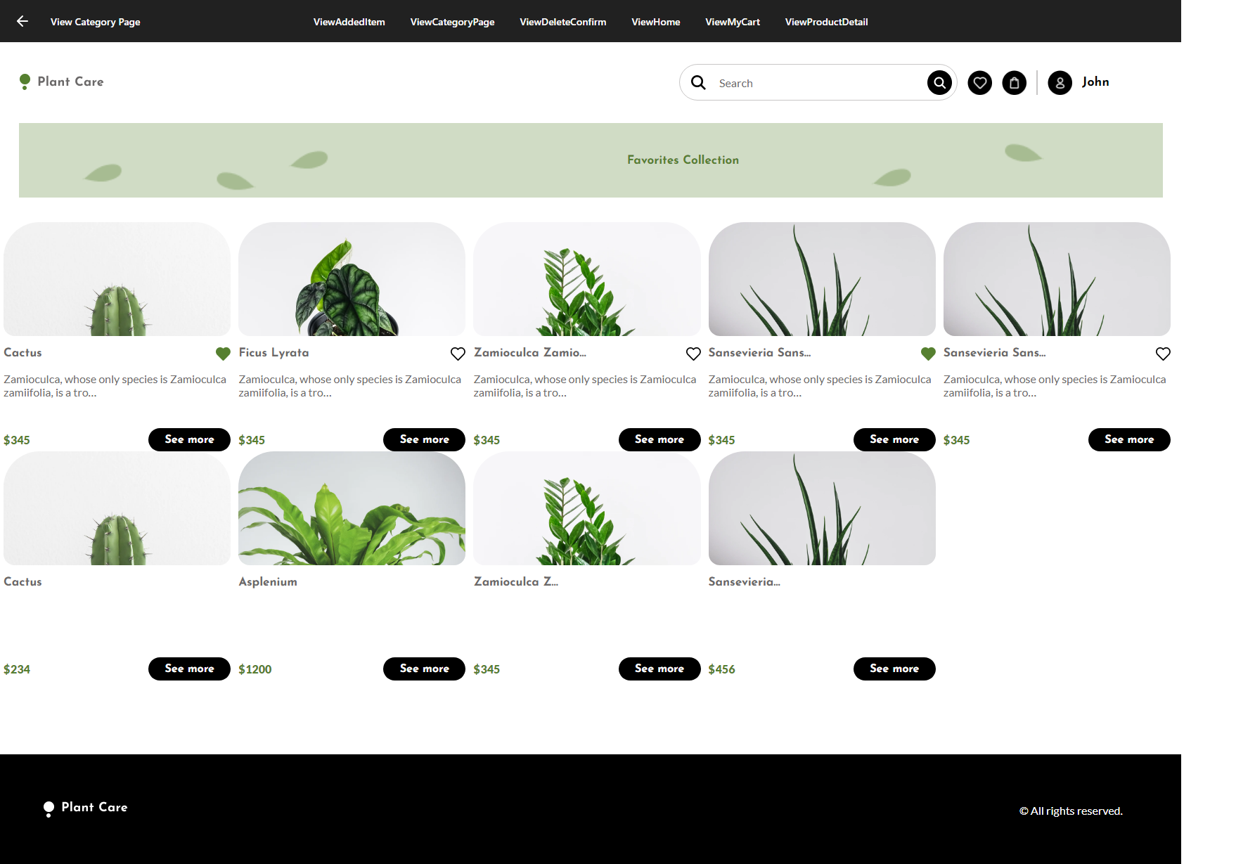 PlantCare - Angular Desktop - ViewCategoryPage