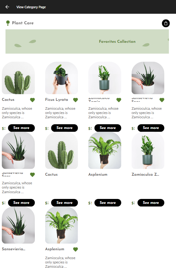 PlantCare - Angular Tablet - ViewCategoryPage