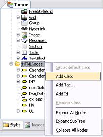 Theme editor - Add Class HTMLNodes
