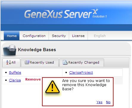 Remove KB from Server dialog