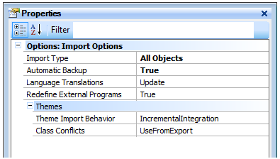 Import Dialog Options
