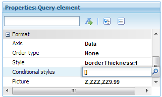 GXquery4 - Properties query element window