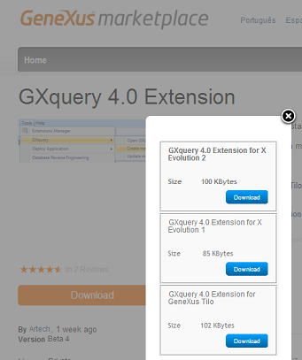 GXquery4 - Extensions from Market Place