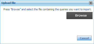 GXquery4 - Importing queries Uploading file