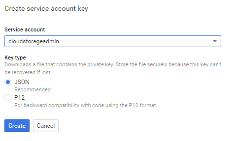 create google service account key