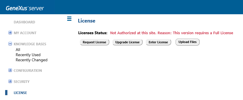 Upgrade GeneXus Server License 1