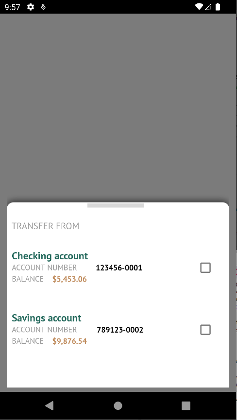 First Bank sample Android - Moneytransfer_Step02