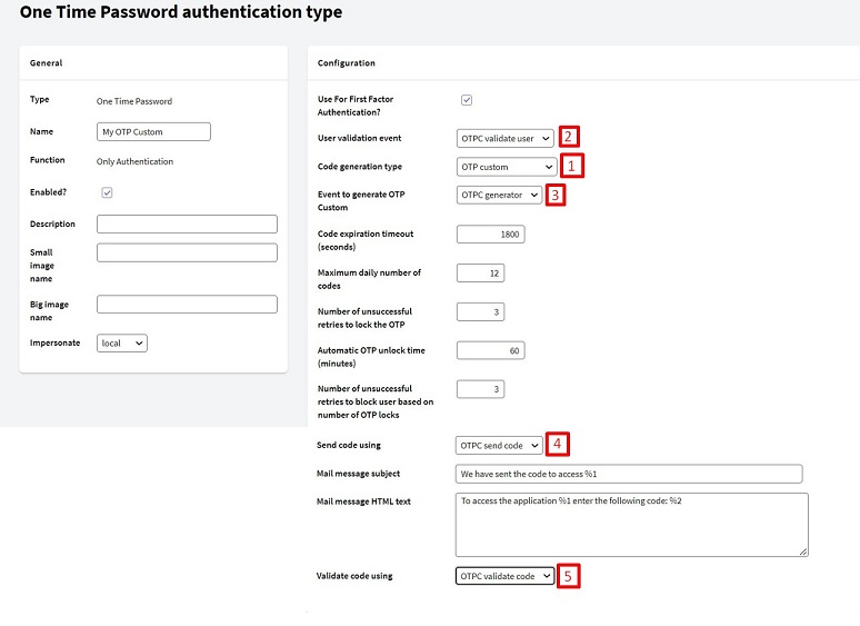 OTP Authentication type - gam - v18 - MyOTPCustom