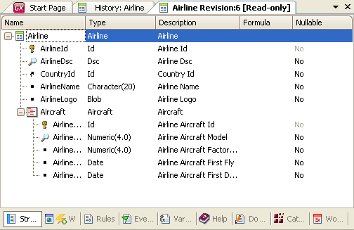History and Differences - Airline revision 6 view