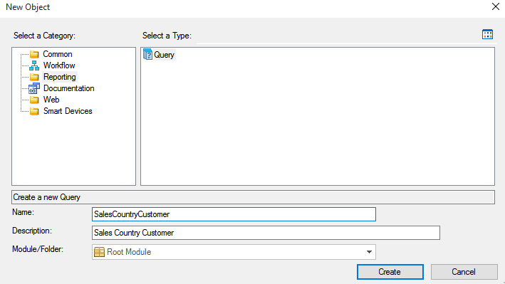 Creating Query Object